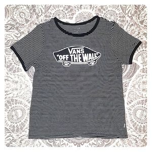 VANS OFF THE WALL STRIPED CROP TOP